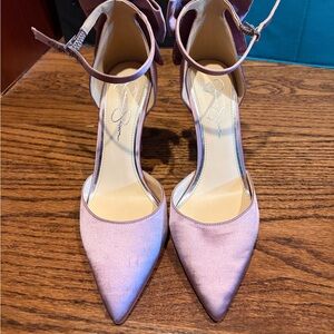 Jessica Simpson Lavender Ankle Strap Heels with bow
